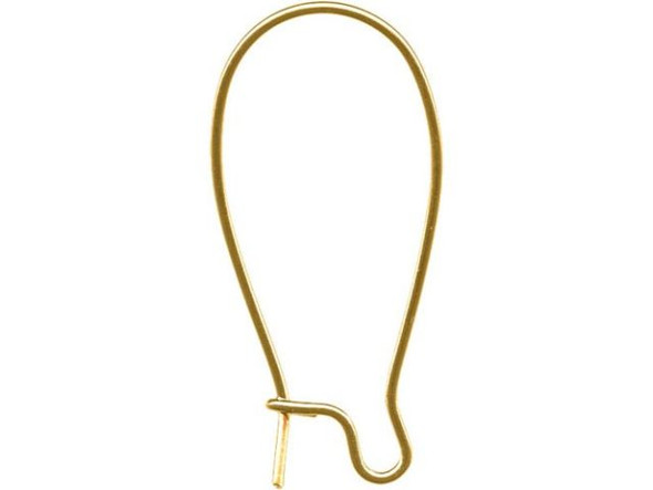 Gold Plated Kidney Ear Wire, 25mm (72 pieces)