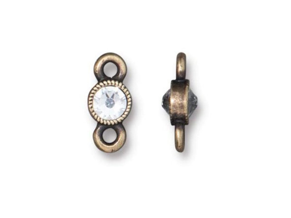 TierraCast Crystal Brilliance Link - Antiqued Brass Plated (Each)