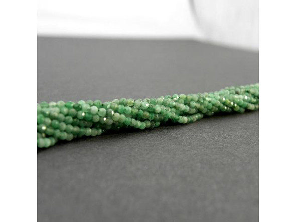 2mm Faceted Round Emerald Gemstone Beads - Special Purchase (strand)