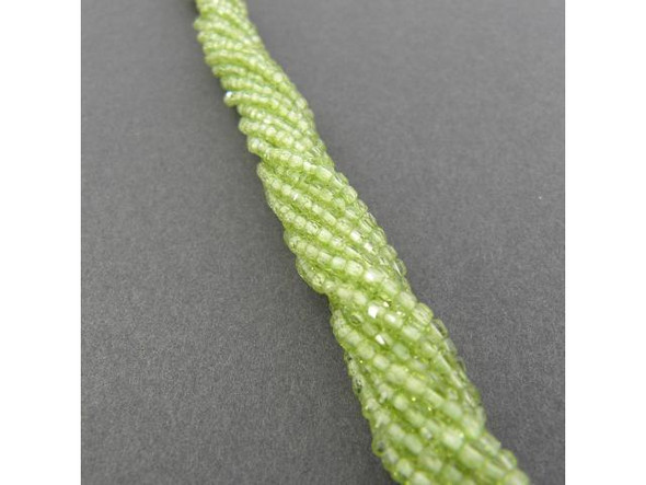 2mm Faceted Miracle Cube Gemstone Bead - Peridot A (strand)