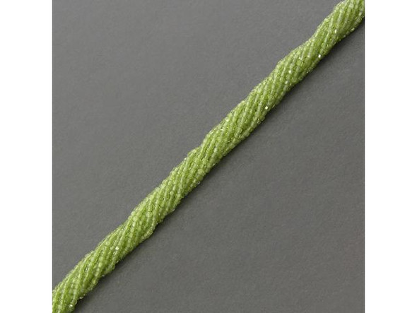 2mm Faceted Miracle Cube Gemstone Bead - Peridot A (strand)