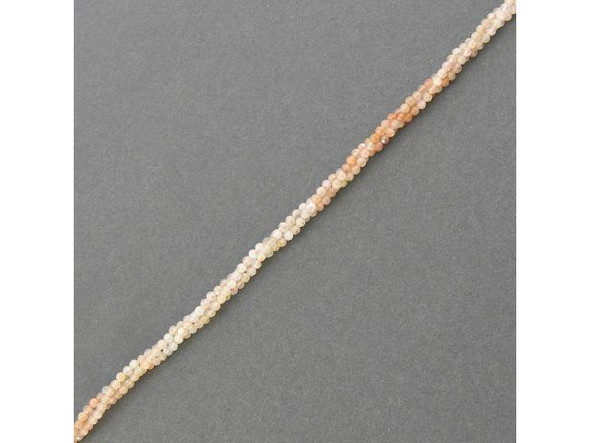 3mm Diamond Cut Round Gemstone Bead, Golden Sunstone AA - Color Banded (strand)