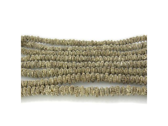 Trade Beads, Coil Lanterns - White Metal (strand)