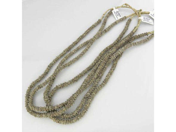 Trade Beads, Coil Lanterns - White Metal (strand)