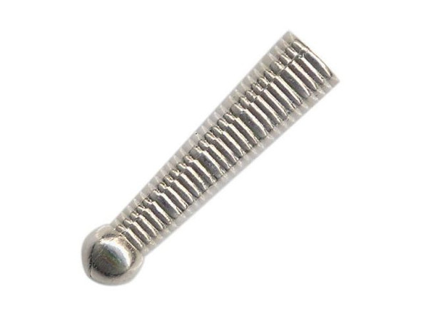 White Plated Bolo Tip, 26mm, Threaded with Ball (12 Pieces)