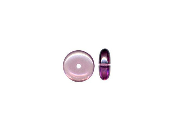 Czech Glass Bead, Disk, 6mm - Amethyst (100 Pieces)
