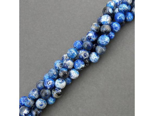 10mm Round Gemstone Bead - Azure Agate (strand)