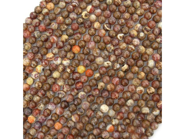 8mm Round Gemstone Bead - "Ancient Cellar" Red Agate (strand)