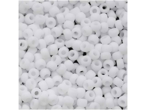 TOHO Glass Seed Bead, Size 6, Opaque-Frosted White (Tube)