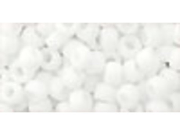 TOHO Glass Seed Bead, Size 6, Opaque-Frosted White (Tube)