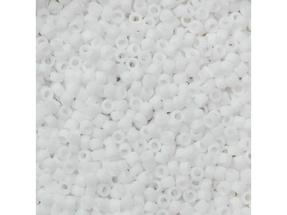 TOHO Glass Seed Bead, Size 15, 1.5mm, Opaque-Frosted White (Tube)