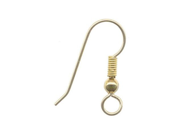 Earring Findings, French Earwire Hook with Loop & Ball 22mm / 20 Gauge,  Gold Filled (2 Pairs) — Beadaholique