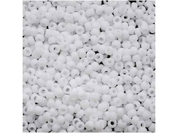 TOHO Glass Seed Bead, Size 11, 2.1mm, Opaque-Frosted White (Tube)