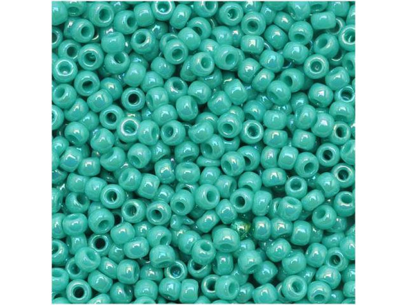 TOHO Glass Seed Bead, Size 11, 2.1mm, Opaque-Rainbow Turquoise (Tube)