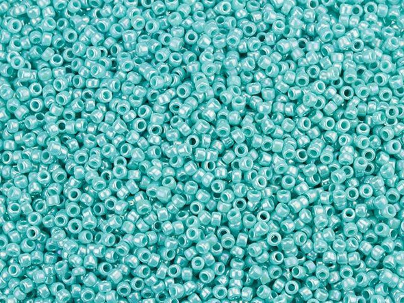 TOHO Glass Seed Bead, Size 15, 1.5mm, Opaque-Rainbow Turquoise (Tube)