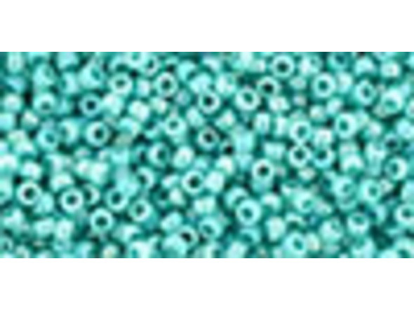 TOHO Glass Seed Bead, Size 15, 1.5mm, Opaque-Rainbow Turquoise (Tube)