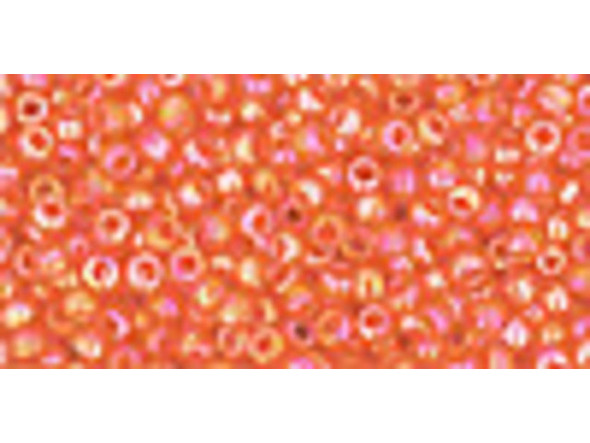TOHO Glass Seed Bead, Size 11, 2.1mm, Opaque-Rainbow Pumpkin (Tube)
