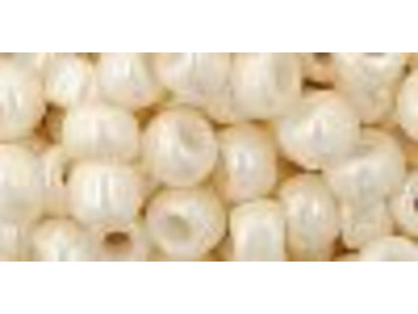 TOHO Glass Seed Bead, Size 3, Opaque-Lustered Lt Beige (Tube)