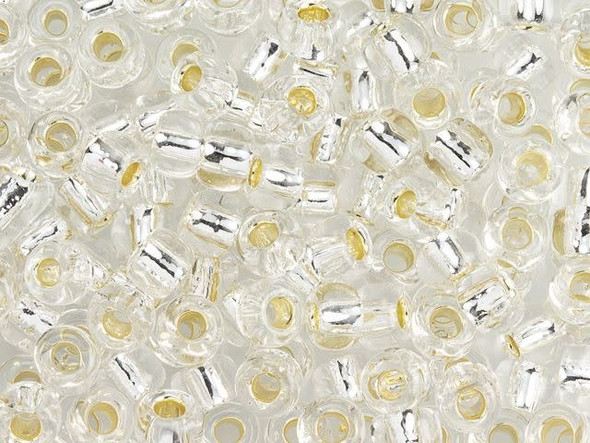 TOHO Glass Seed Bead, Size 3, Silver-Lined Crystal (Tube)