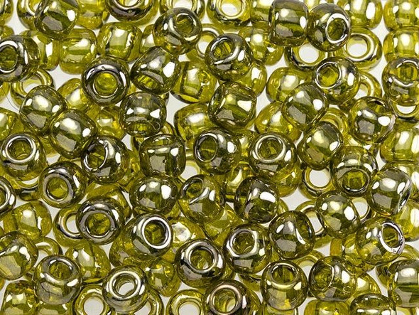 TOHO Glass Seed Bead, Size 3, Gold-Lustered Green Tea (Tube)
