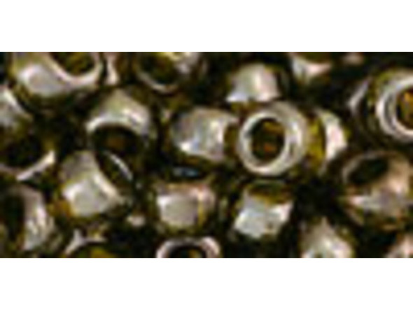 TOHO Glass Seed Bead, Size 3, Gold-Lustered Green Tea (Tube)