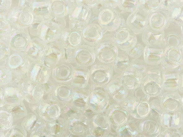 TOHO Glass Seed Bead, Size 3, Transparent-Rainbow Crystal (Tube)