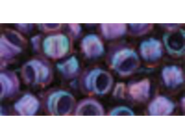 TOHO Glass Seed Bead, Size 3, Inside-Color Rainbow Rosaline/Opaque Purple-Lined (Tube)