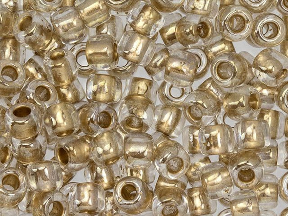 TOHO Glass Seed Bead, Size 3, Gold-Lined Crystal (Tube)