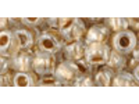 TOHO Glass Seed Bead, Size 3, Gold-Lined Crystal (Tube)