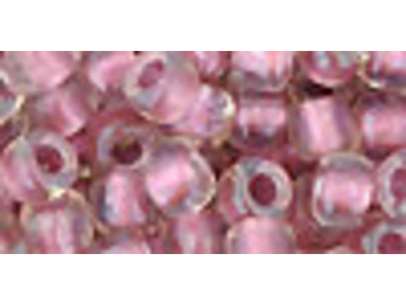 TOHO Glass Seed Bead, Size 3, Inside-Color Crystal/Rose Gold-Lined (Tube)