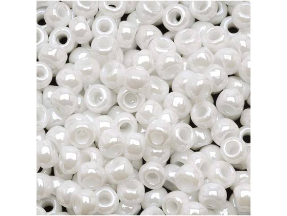 TOHO Glass Seed Bead, Size 6, Opaque-Lustered White (Tube)