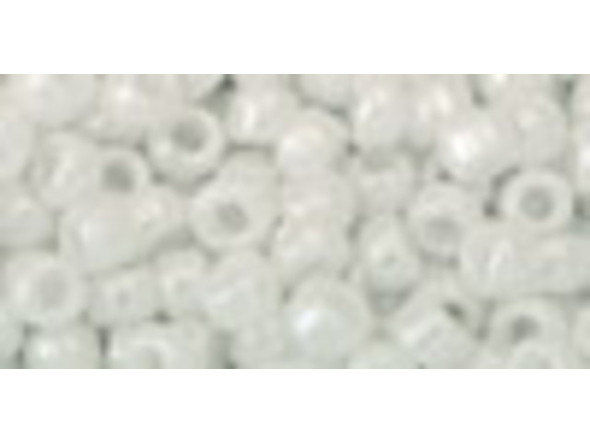 TOHO Glass Seed Bead, Size 6, Opaque-Lustered White (Tube)