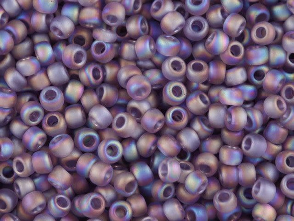TOHO Glass Seed Bead, Size 6, Transparent Rainbow Frosted Lt Tanzanite (Tube)