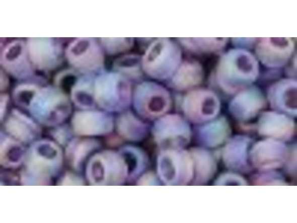 TOHO Glass Seed Bead, Size 6, Transparent Rainbow Frosted Lt Tanzanite (Tube)