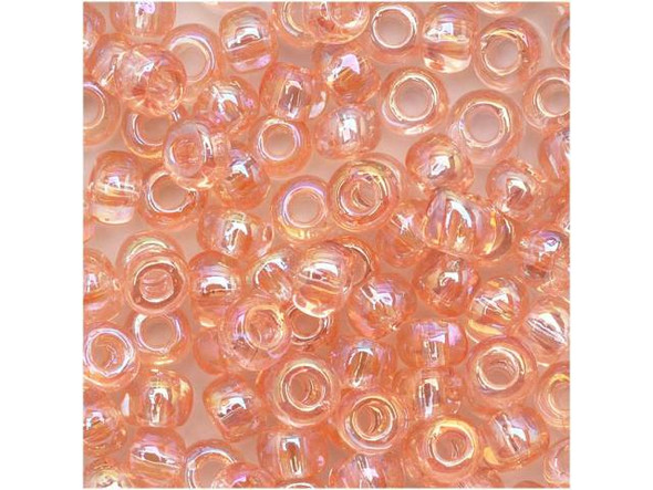 TOHO Glass Seed Bead, Size 6, Transparent-Rainbow Rosaline (Tube)