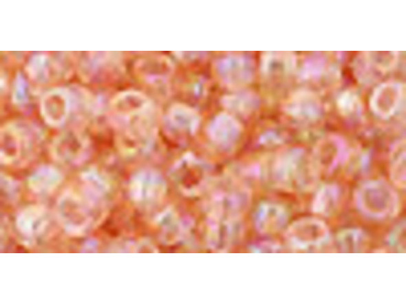 TOHO Glass Seed Bead, Size 6, Transparent-Rainbow Rosaline (Tube)