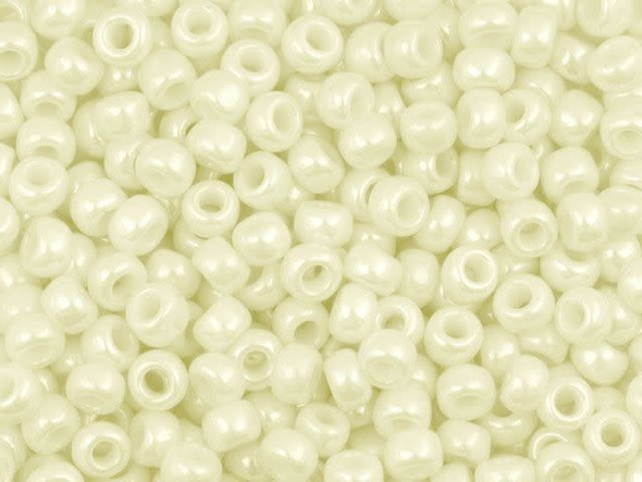 TOHO Glass Seed Bead, Size 6, Opaque-Lustered Navajo White (Tube)