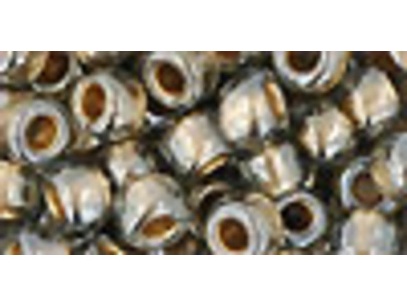 TOHO Glass Seed Bead, Size 3, Gold-Lined Black Diamond (Tube)