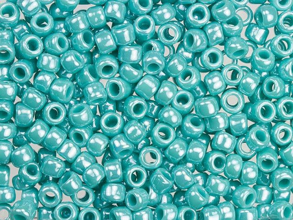 TOHO Glass Seed Bead, Size 6, Opaque-Lustered Turquoise (Tube)