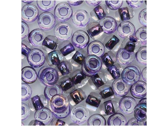 TOHO Glass Seed Bead, Size 6, Inside-Color Rainbow Crystal/Tanzanite-Lined (Tube)