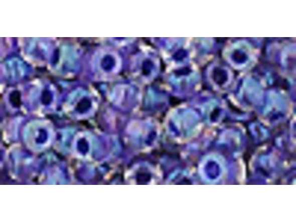 TOHO Glass Seed Bead, Size 6, Inside-Color Rainbow Crystal/Tanzanite-Lined (Tube)