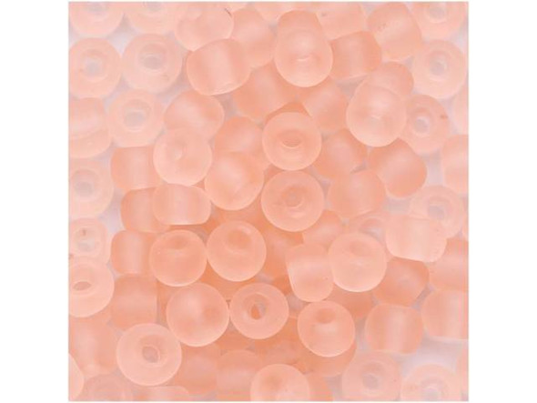TOHO Glass Seed Bead, Size 6, Transparent-Frosted Rosaline (Tube)