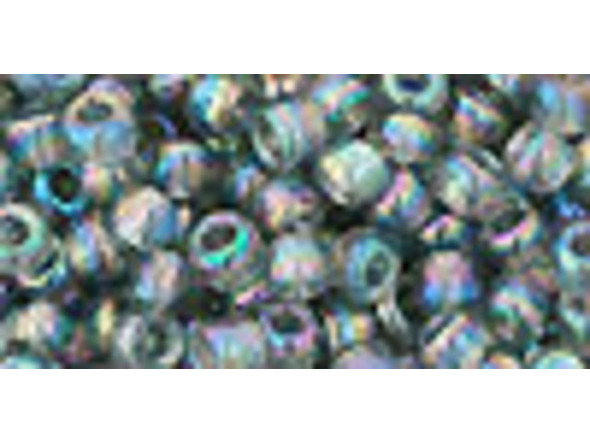 TOHO Glass Seed Bead, Size 6, Transparent-Rainbow Black Diamond (Tube)