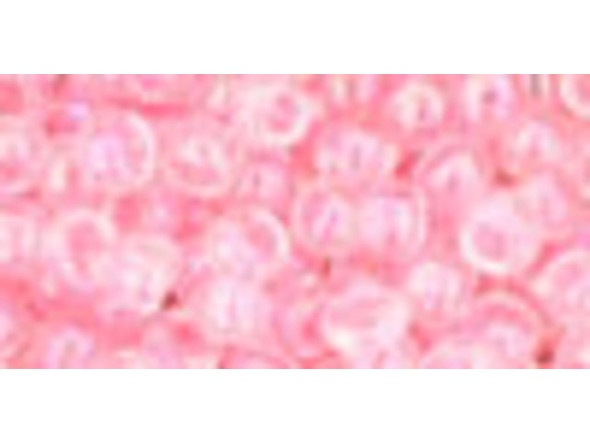 TOHO Glass Seed Bead, Size 6, Transparent-Rainbow Ballerina Pink (Tube)
