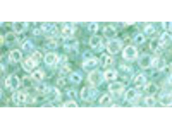 TOHO Glass Seed Bead, Size 6, Transparent-Rainbow Aqua Frost (Tube)