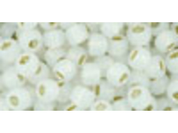 TOHO Glass Seed Bead, Size 6, Silver-Lined Milky White (Tube)