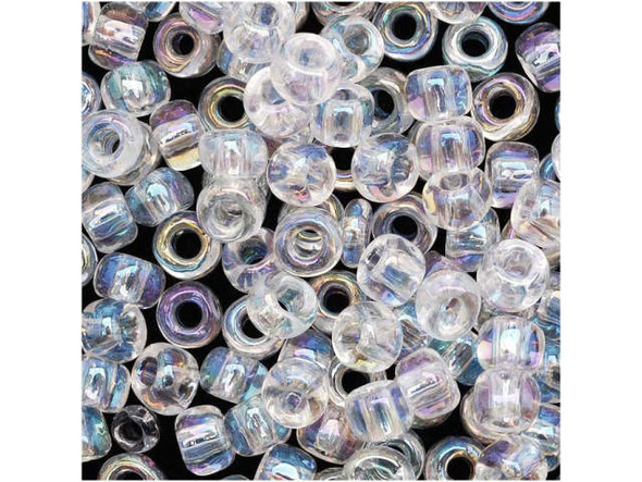 TOHO Glass Seed Bead, Size 6, Transparent-Rainbow Crystal (Tube)