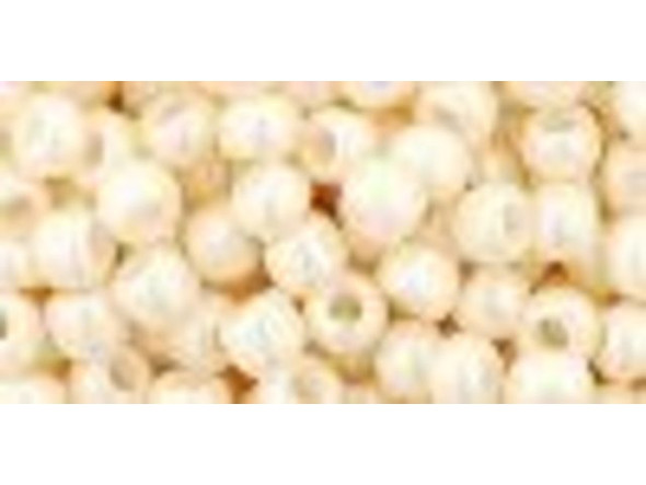 TOHO Glass Seed Bead, Size 6, Opaque-Lustered Lt Beige (Tube)