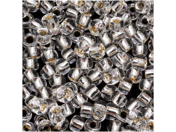 TOHO Glass Seed Bead, Size 6, Silver-Lined Crystal (Tube)