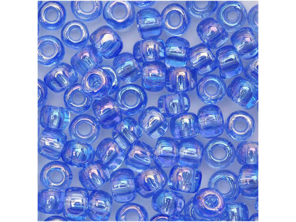 TOHO Glass Seed Bead, Size 6, Transparent-Rainbow Lt Sapphire (Tube)